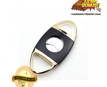 DUAL TONE PRECISION CIGAR CUTTER - GOLD