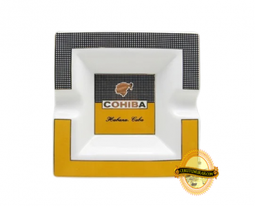 LARGE CERAMIC CIGAR ASHTRAY - 2 RESTS WITH COHIBA LOGO